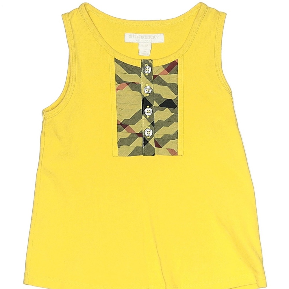 Burberry Yellow T-Shirt with plaid bib